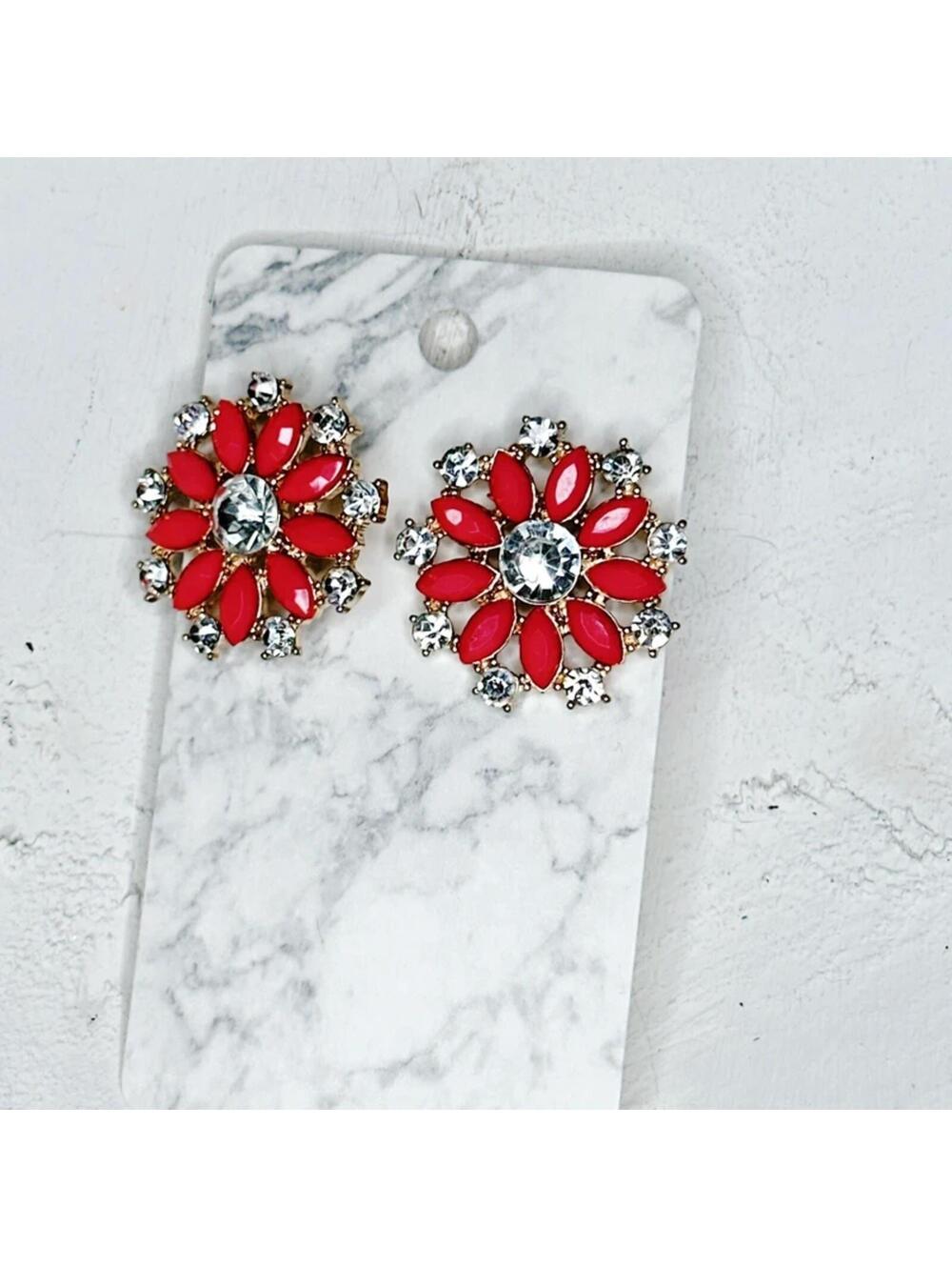 7496. Coral Flower Earrings